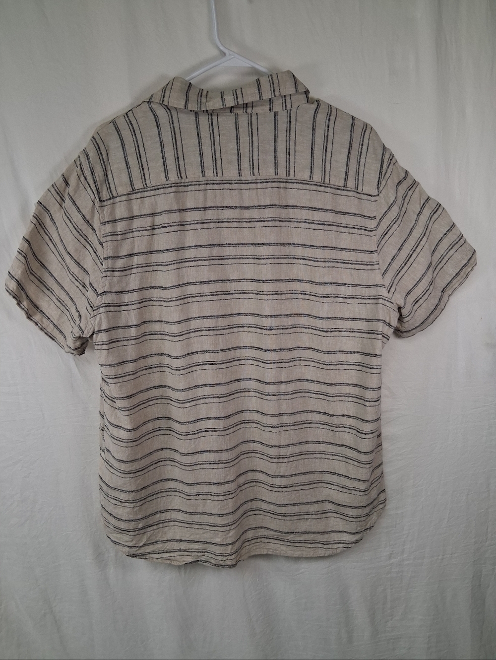 Ben Sherman Club Room Beige Short-Sleeve Button-Down with Navy Stripes - Picture 17 of 17